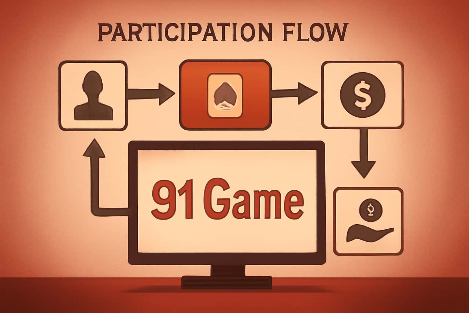 Visual representation of 91 Game Participation Flow with the text '91 Game' highlighted.