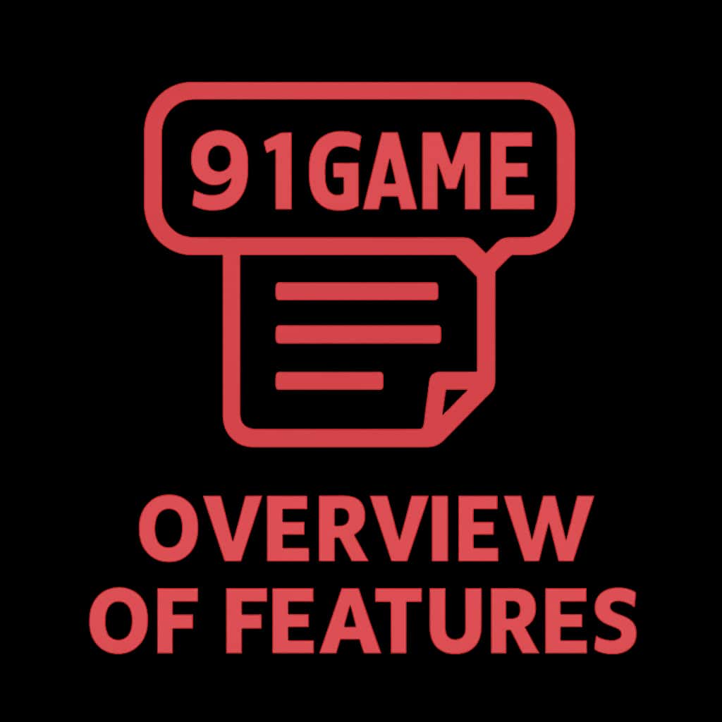 A badge symbolizing the features of 91 Game.