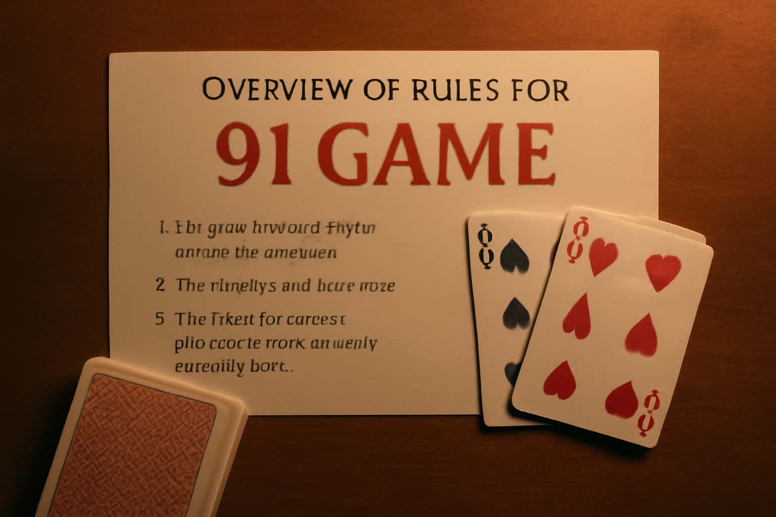 A visual representation of the rules governing the 91 Game.