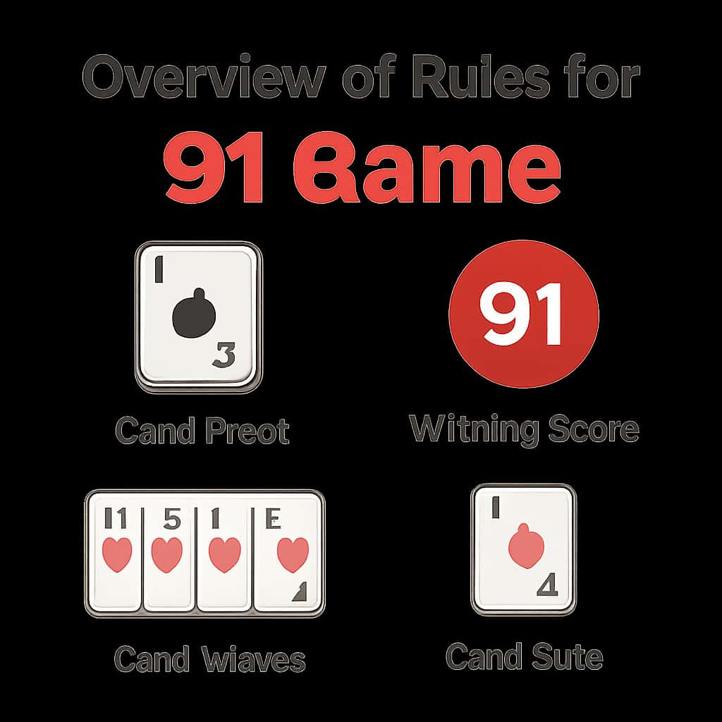 An educational diagram regarding the rules of the 91 Game.