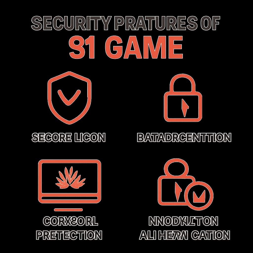 An educational diagram outlining the key security measures of 91 Game.