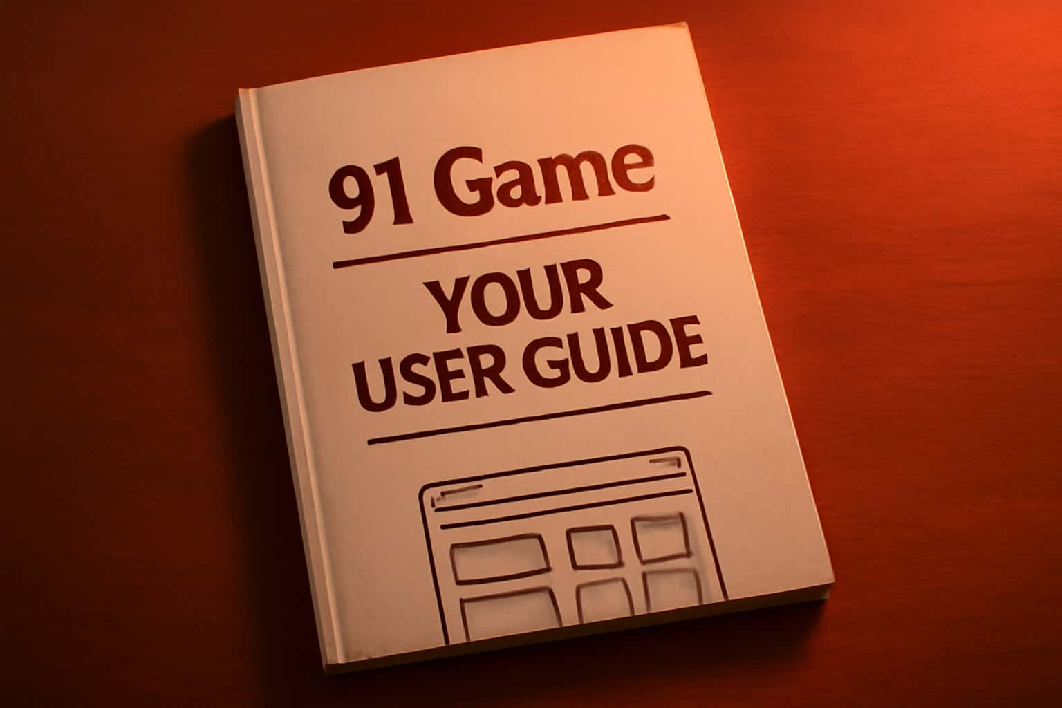 A visually appealing 3D render of the text '91 Game' in a neutral setting.