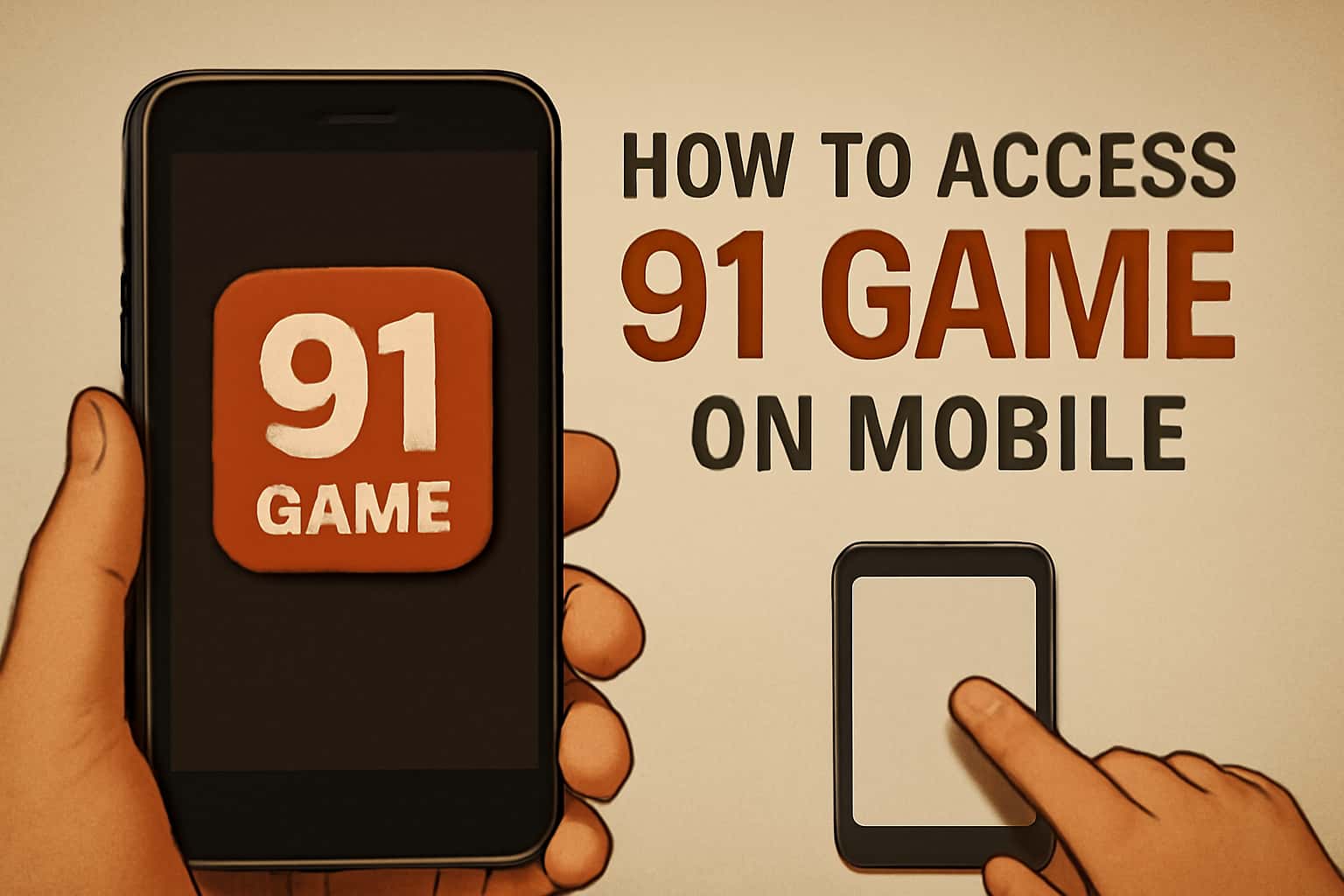 Visual representation of accessing 91 Game on mobile, featuring the text 'How to Access 91 Game on Mobile'.