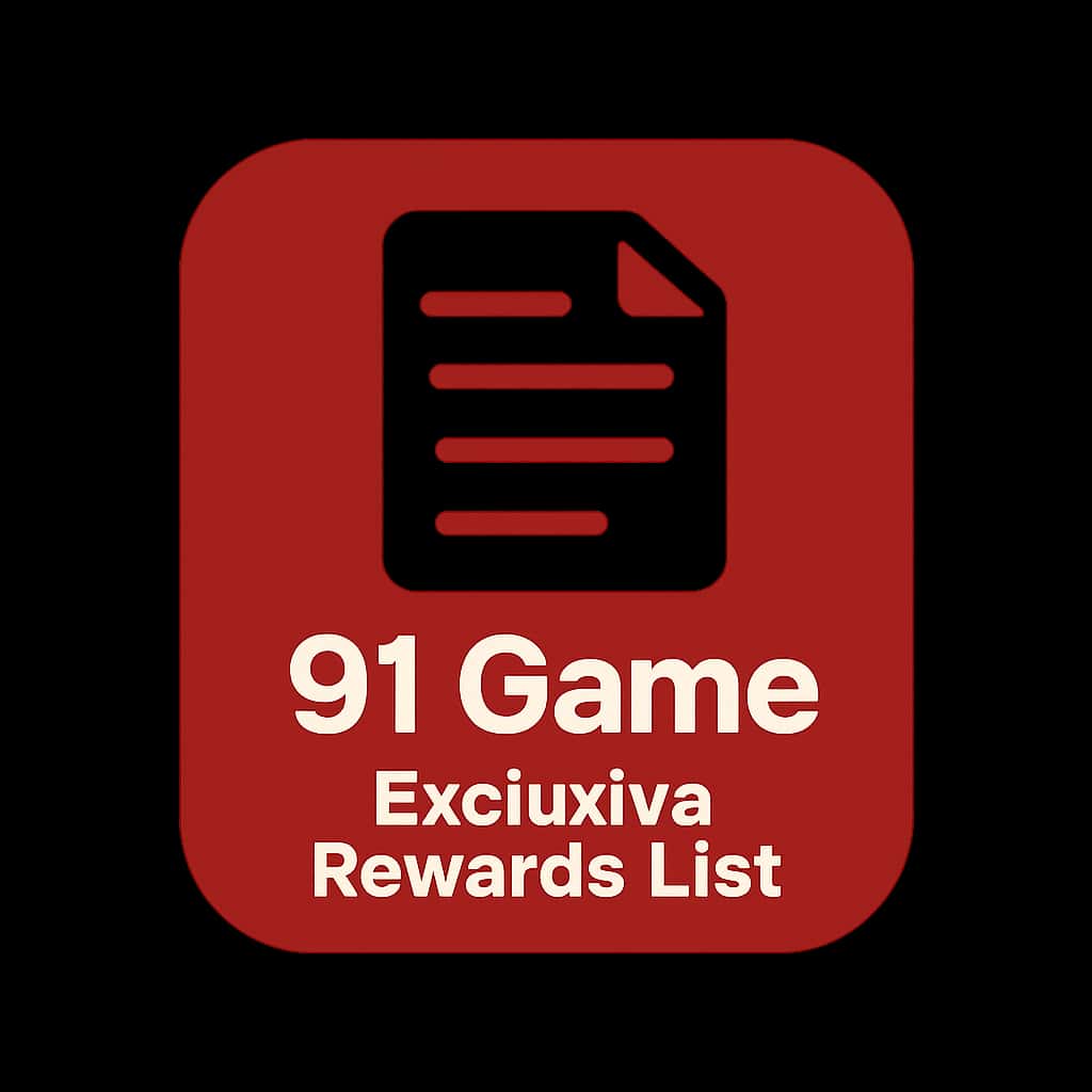 An icon representing the 91 Game Exclusive Rewards List, designed to be neutral and professional in appearance.